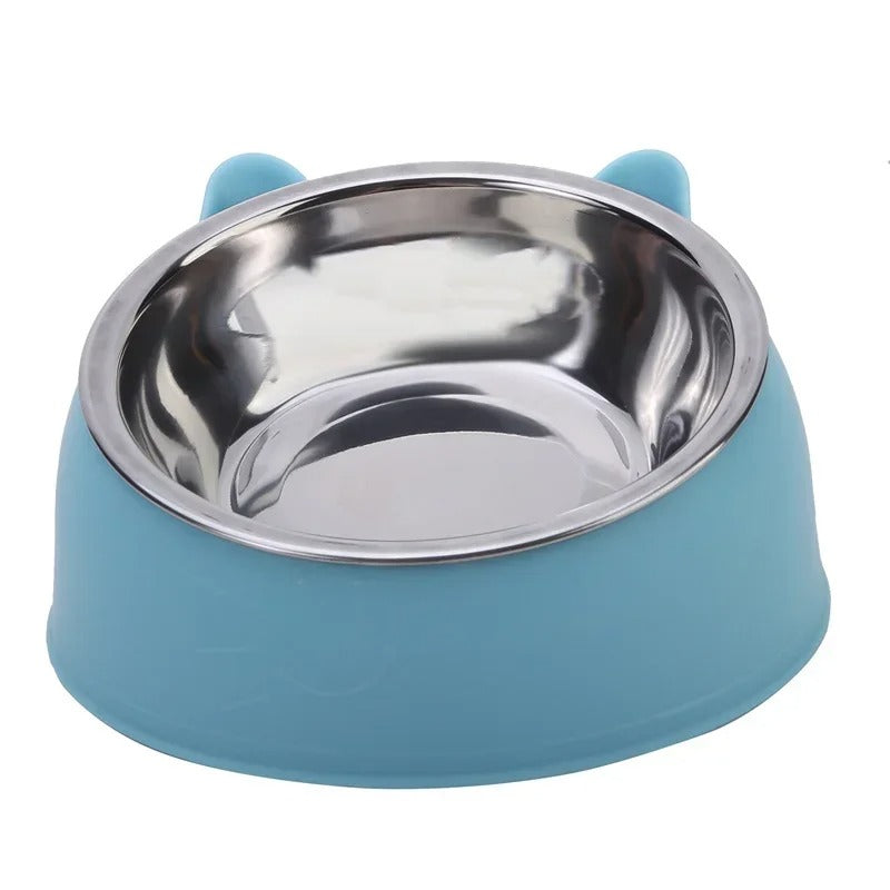 Stainless Steel Elevated Cat Bowl - Non-Slip