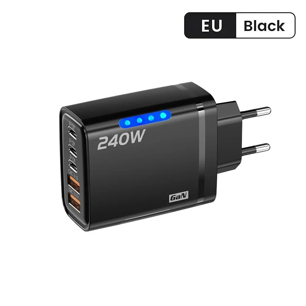 240W USB-C Fast Charger - 5 Port Wall Adapter