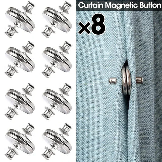 Magnetic curtain clips detachable light blocking buttons