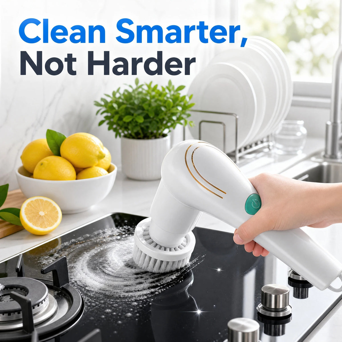 Electric spin scrubber automatic cleaning brush
