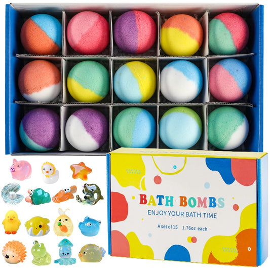 Kids bath bombs surprise gift set organic bubble bath
