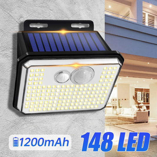 Solar outdoor garden security lights 148 LED motion sensor