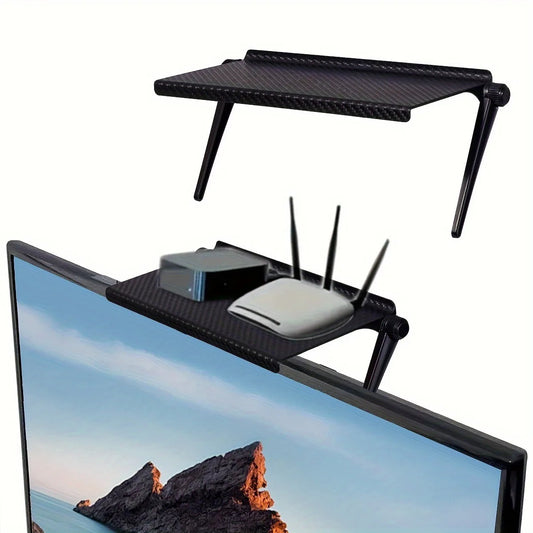 No-hole TV and router storage rack wall mount shelf
