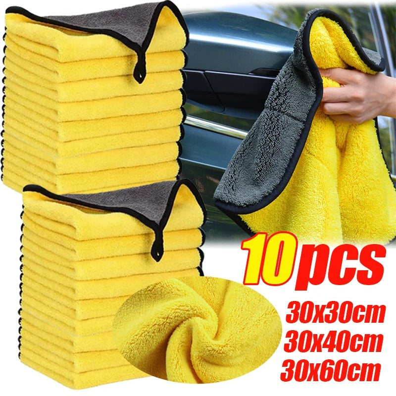 Absorbent microfiber car wash cleaning towels