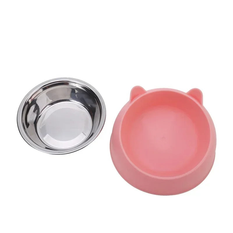 Stainless Steel Elevated Cat Bowl - Non-Slip