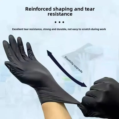 Disposable Nitrile Gloves - Black, Latex & Powder Free