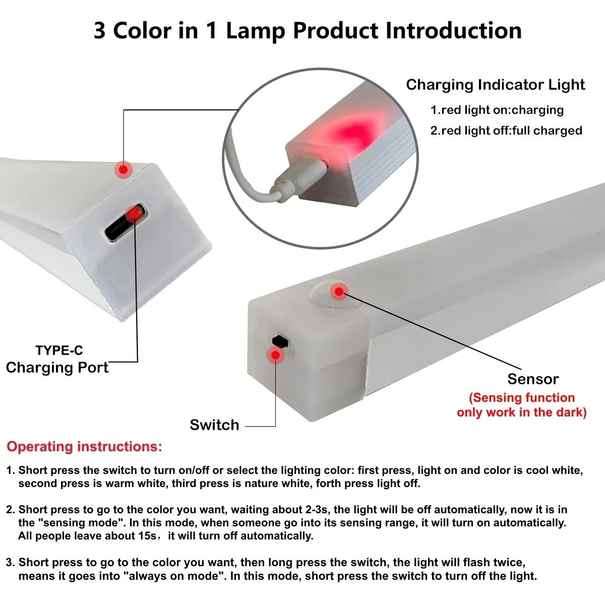 Motion Sensor LED Night Light - USB Rechargeable