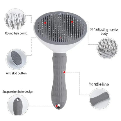 Self-Cleaning Pet Hair Remover Brush for Dogs & Cats