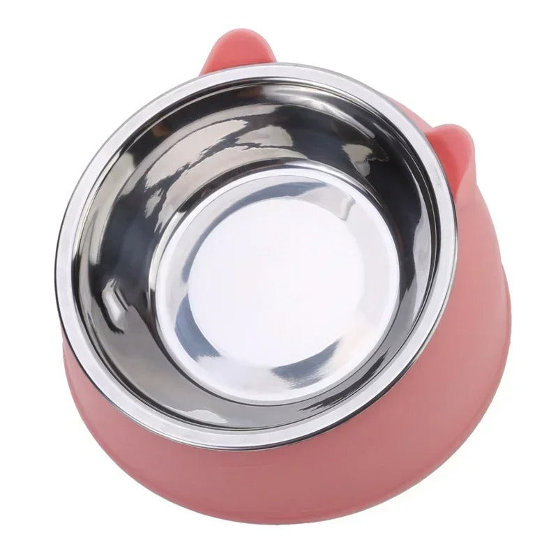 Stainless Steel Elevated Cat Bowl - Non-Slip
