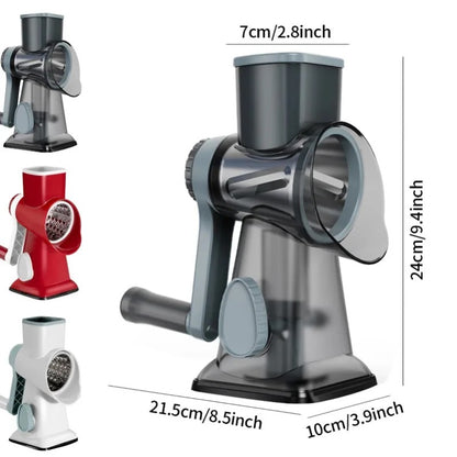3-in-1 Rotary Cheese Grater & Vegetable Slicer