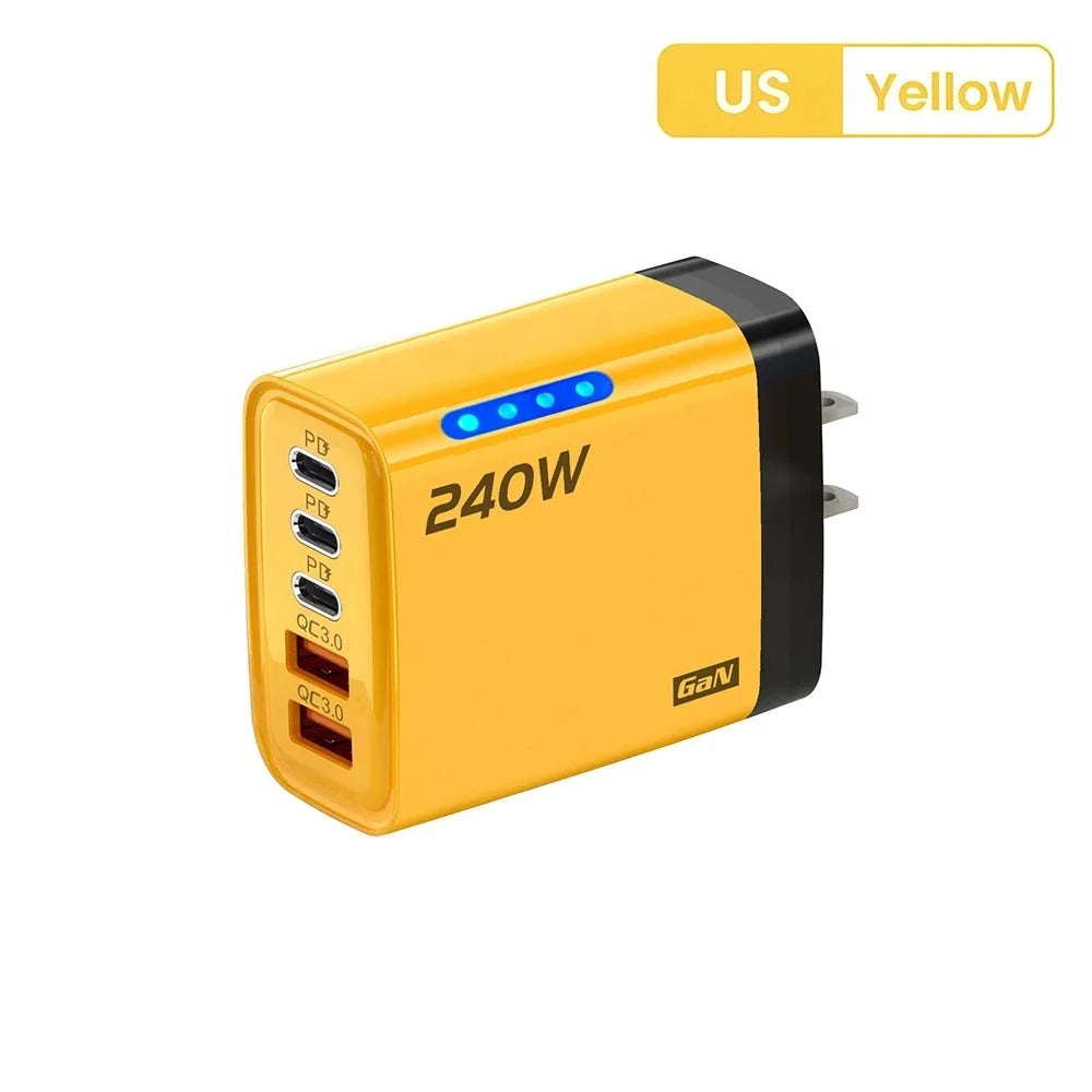 240W USB-C Fast Charger - 5 Port Wall Adapter