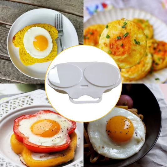 Nonstick 2-cavity microwave egg poacher with lid